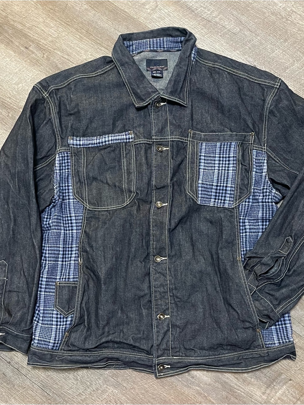 Vintage Phat Farm Denim Jacket 3XL Blue Jean Flannel Trucker Hip Hop Street Y2K